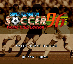 Super Formation Soccer '96 - World Club Edition (Japan) Title Screen